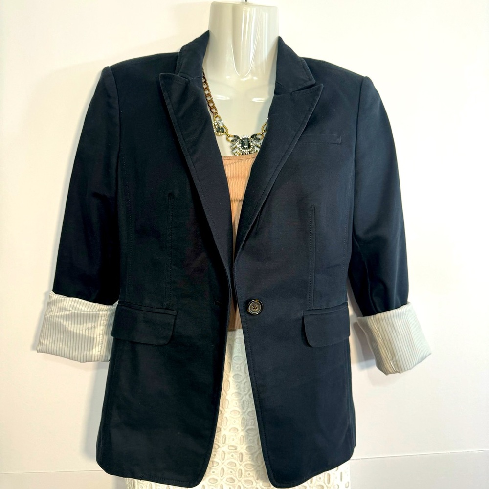 Bluish black Banana Republic  stretch blazer size  0 but fits up to meduim *c1
